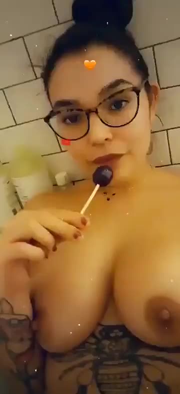 nattybohh Snapchat Video: Busty Snapchat slut sucks lollipop while teasing