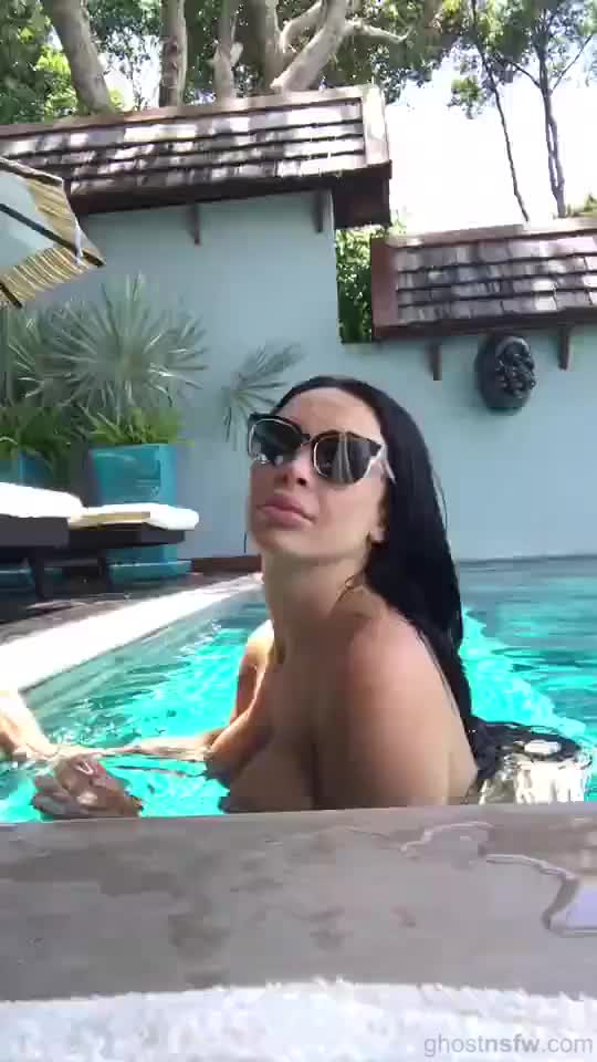 anastasia doll Snapchat Video: Sexy lady skinny dipping in a pool