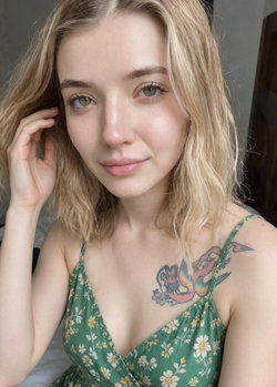 harleyquin's telegram photo - Topless, Blonde, Tattoo