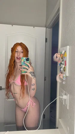 laylaxx605's telegram photo - Thong, Redhead, Selfie, Tattoo