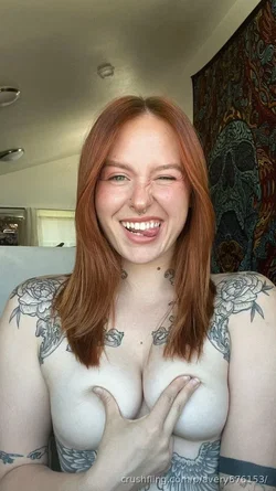 sanaxx485's telegram photo - Topless, Big Boobs, Redhead, Selfie, Tattoo