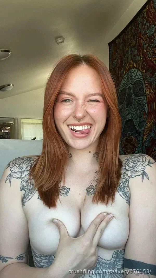 sanaxx485's telegram photo - Topless, Big Boobs, Redhead, Selfie, Tattoo