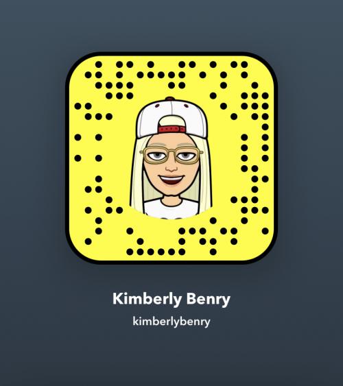 Add my snap, @kimberlybenry