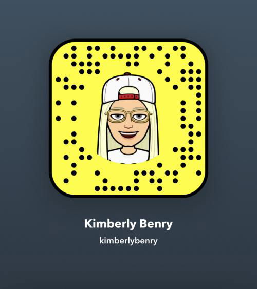 Add my snap, @kimberlybenry