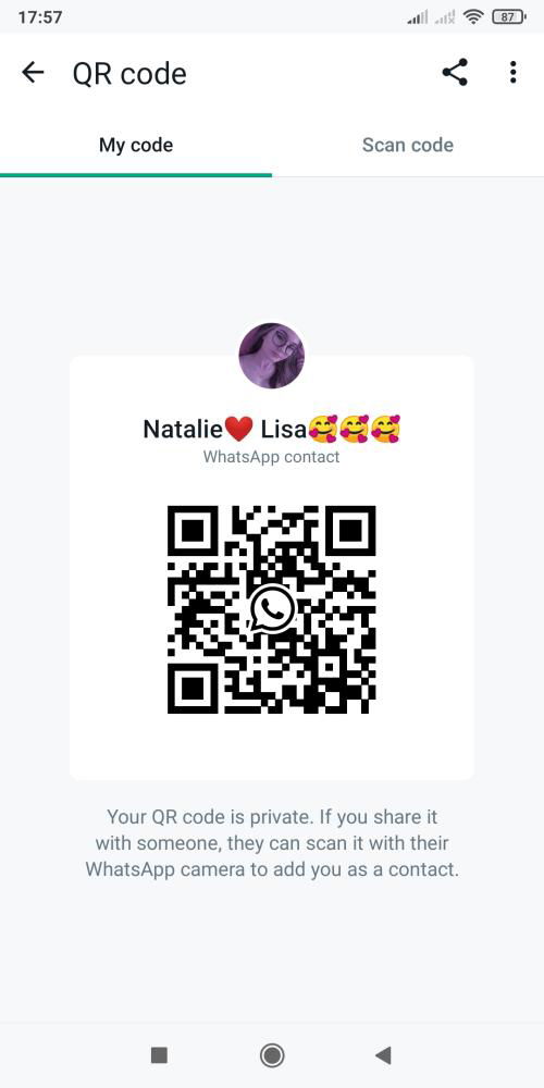 Hey, I'm Natalie Lisa..Sext, trade and anything..I am always active and horny..add my personal WhatsApp: +1(401) 677-8635