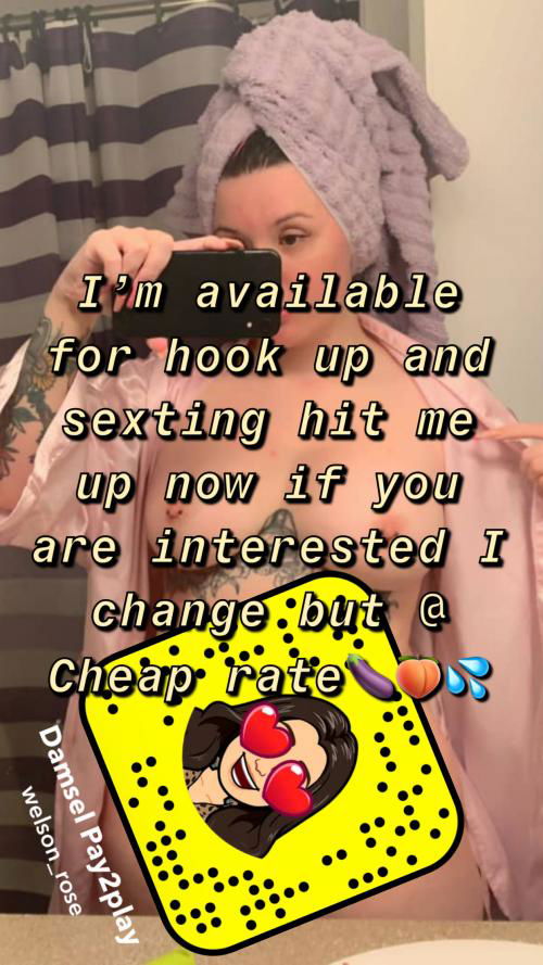 I’m available for hook up and sexting..Add up if you are interested: welsonrose