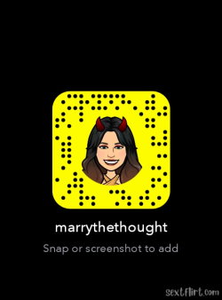 Cartoon avatar of a woman with dark hair and red devil horns on a yellow Snapchat-style QR code.
